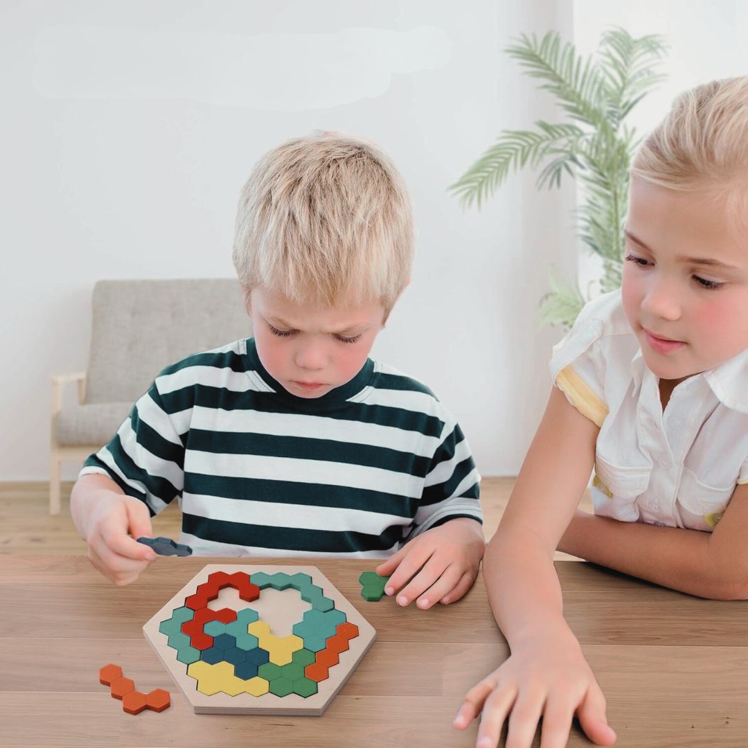 Momi Toys Wooden Hexagon Puzzle