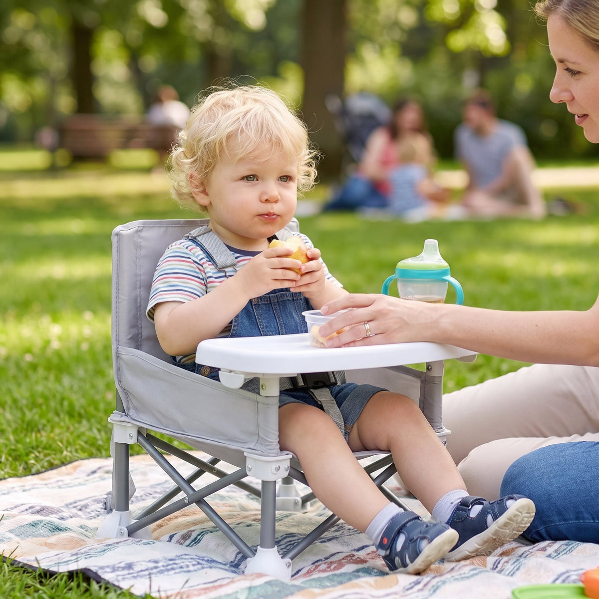 Momi Toys Travel Booster Seat, Portable Folding High Chair