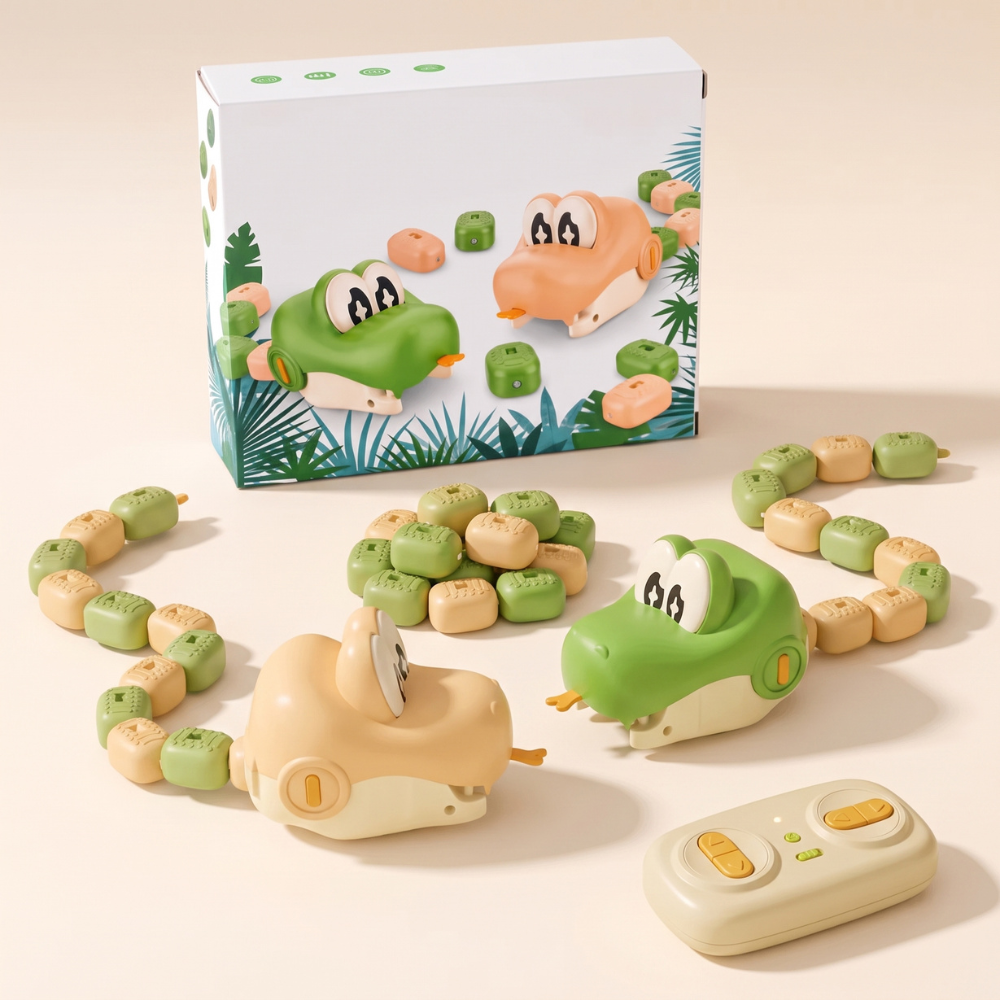 Momi Toys Remote Control Snake Toy for Kids, Grows as It Eats Blocks