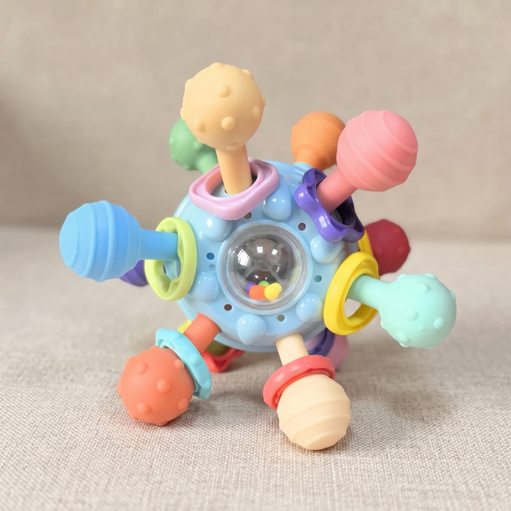 Momi Toys Montessori Sensory Teether, Silicone Baby Teething Toy