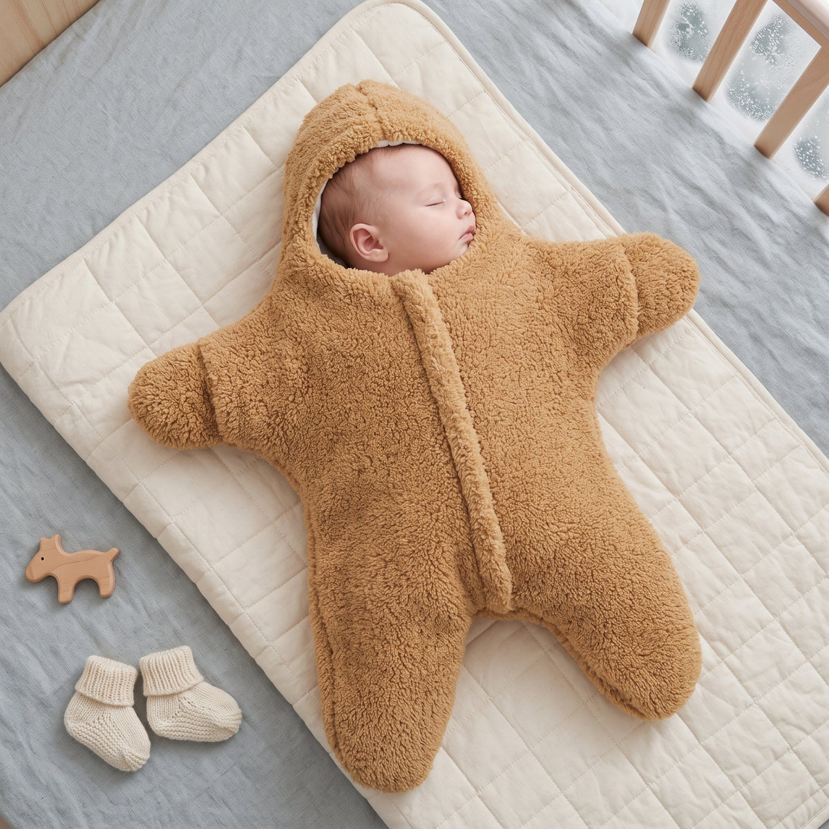 Momi Toys Starfish Baby Sleep Sack, Hooded Wearable Blanket