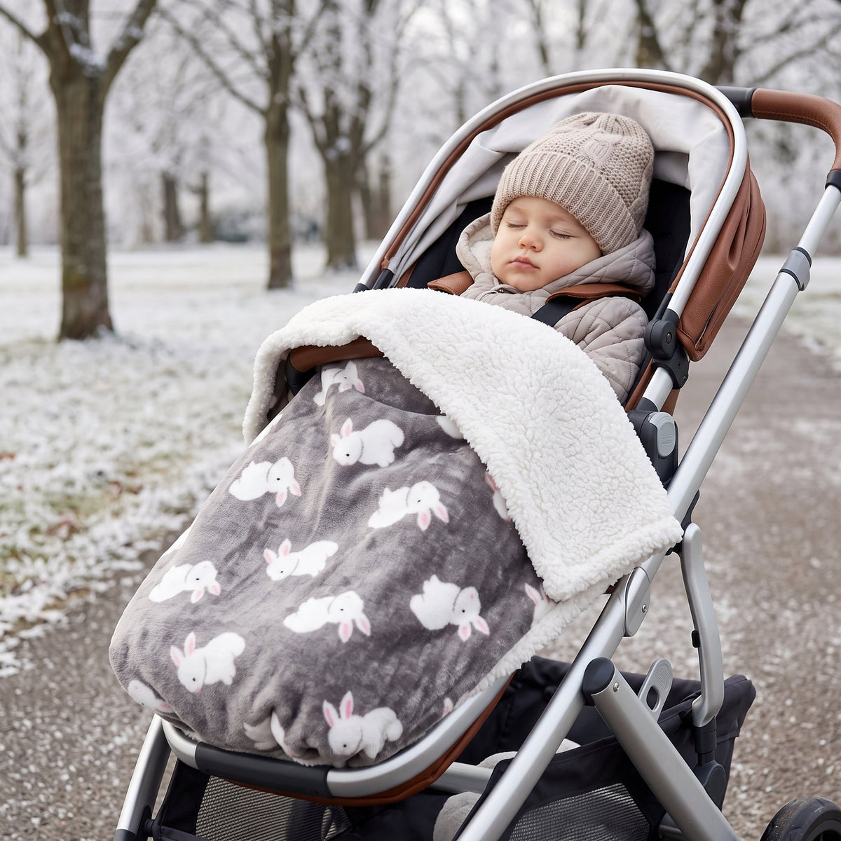 Momi Toys Flannel Baby Blanket, Sherpa Fleece Stroller Blanket