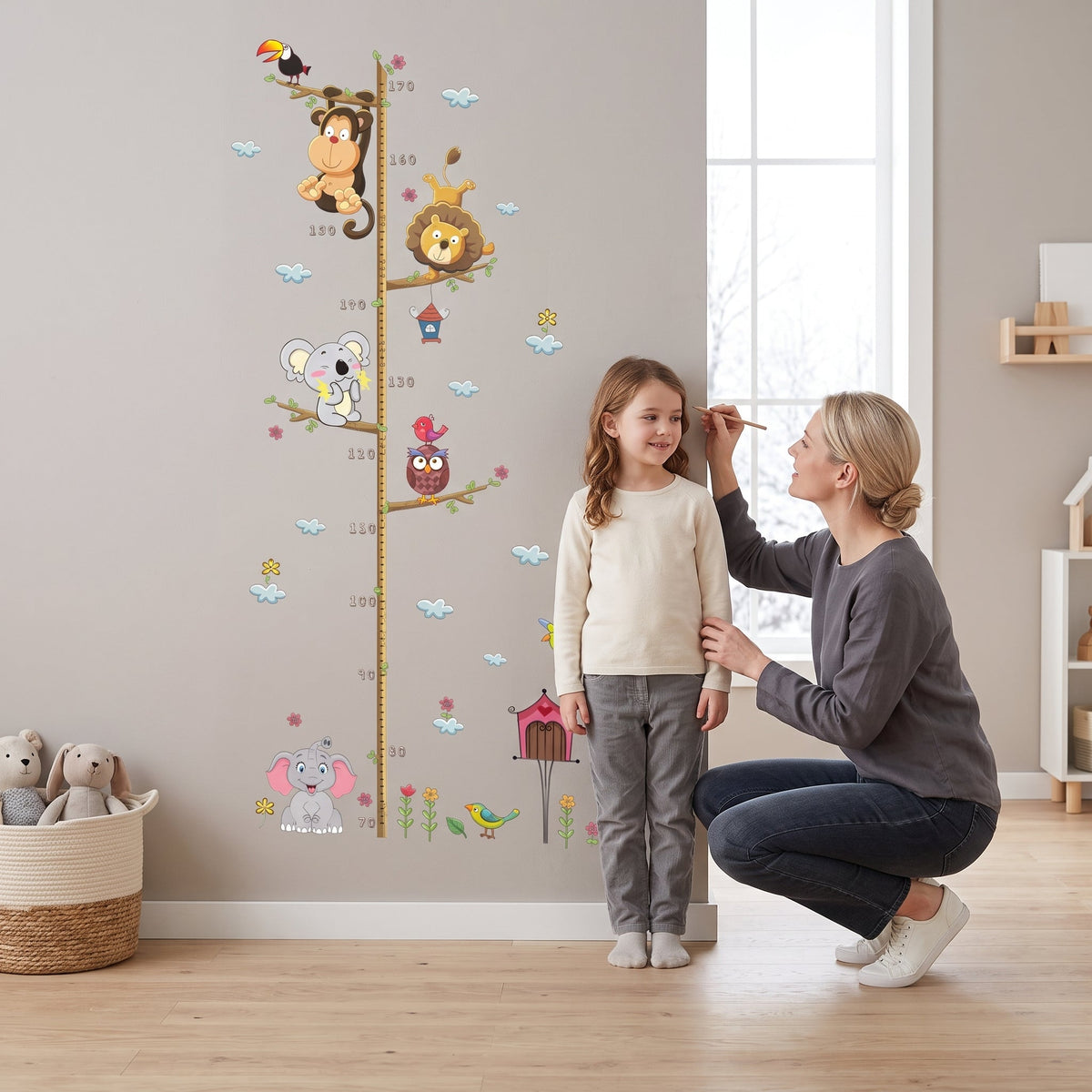 Momi Toys Monkey Height Chart, Jungle Kids Growth Wall Chart