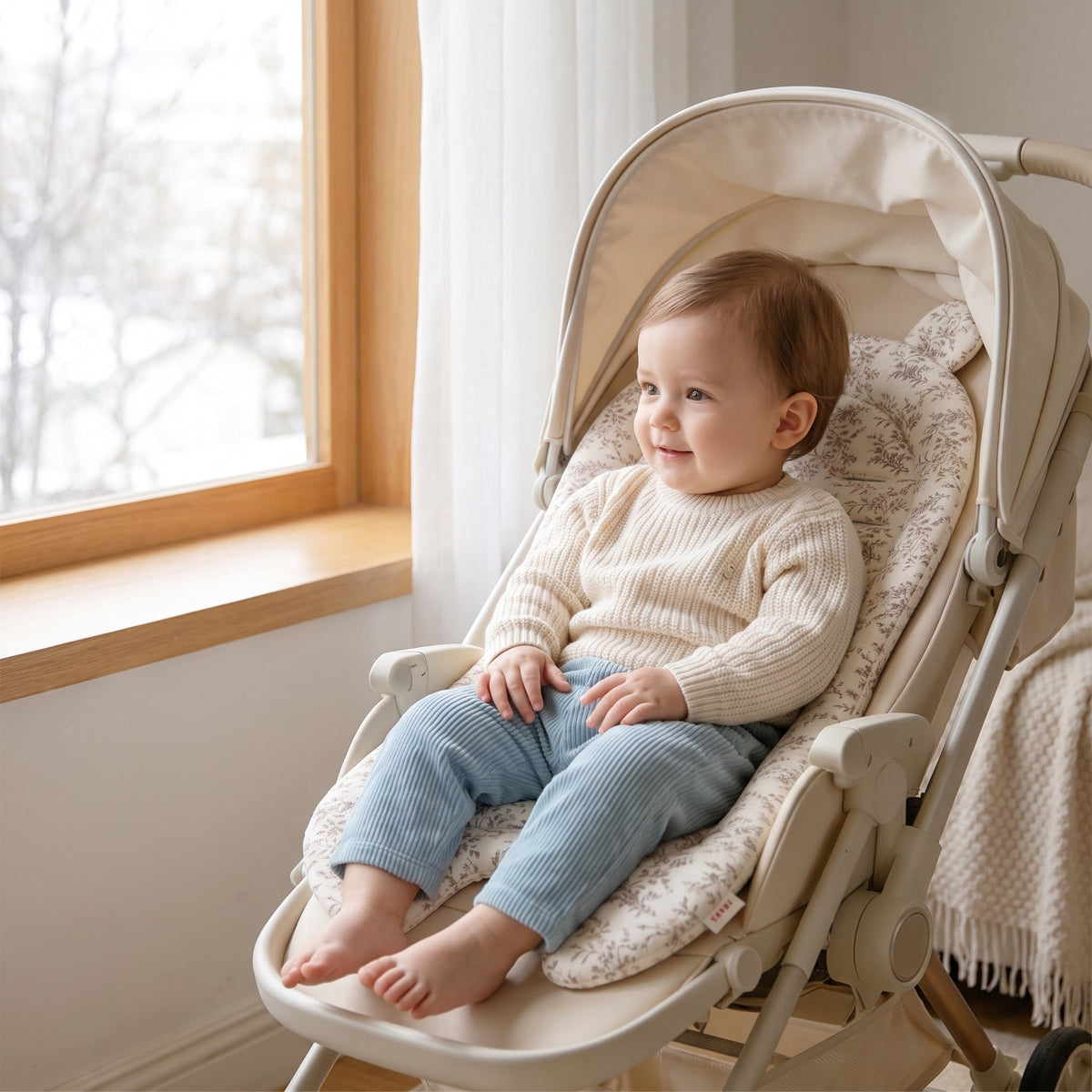 Momi Toys Car Seat Insert, Padded Stroller Cushion Seat Liner