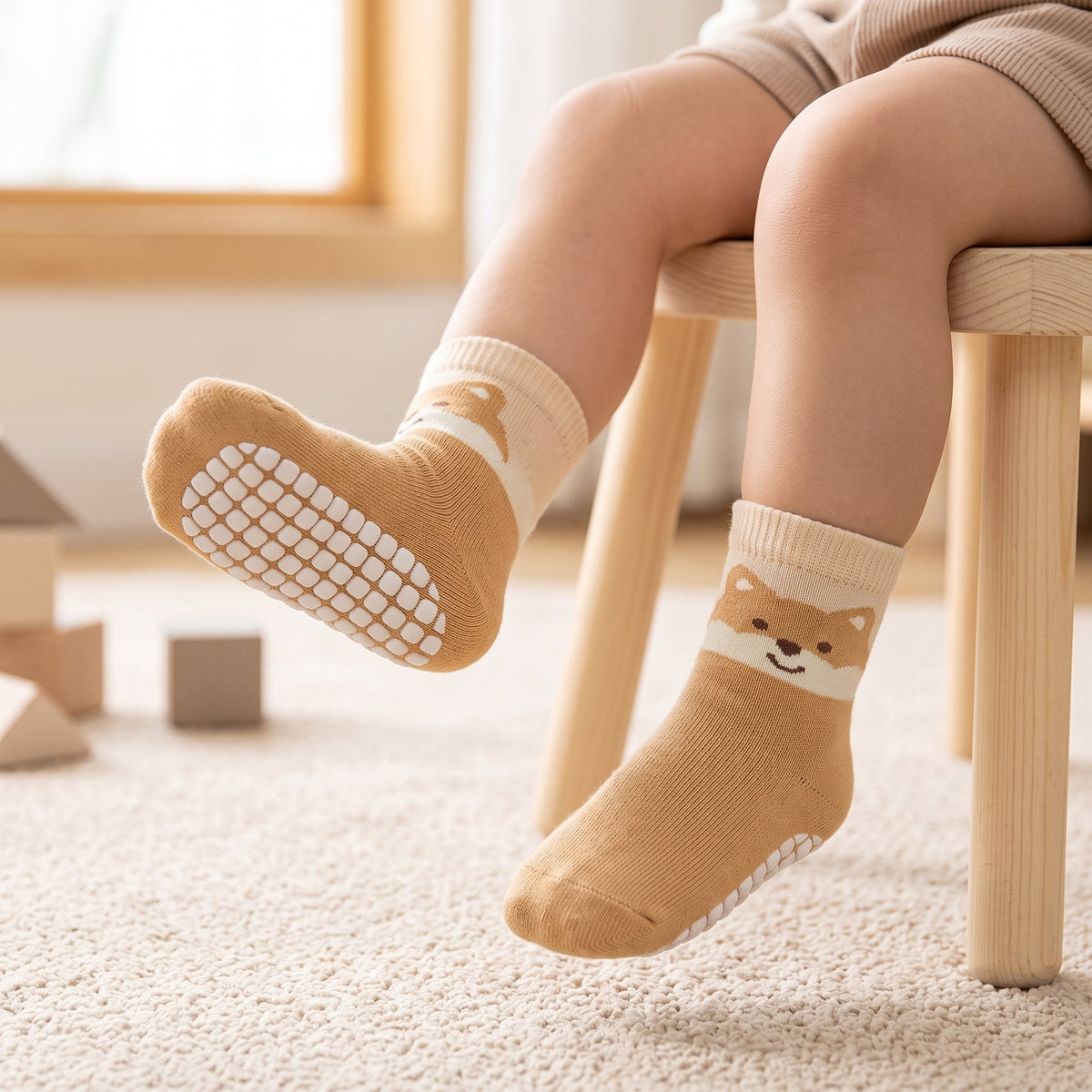Momi Toys Animal Baby Socks, Non Slip Grip Socks