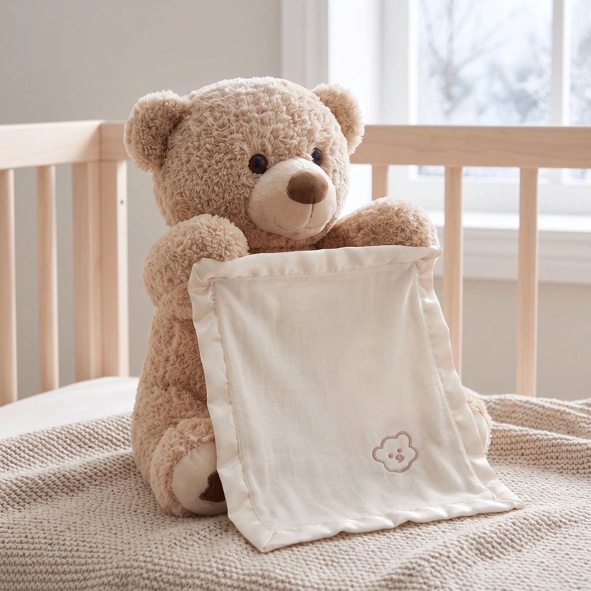 Momi Toys Peekaboo Bear, Singing Musical Baby Plush Toy