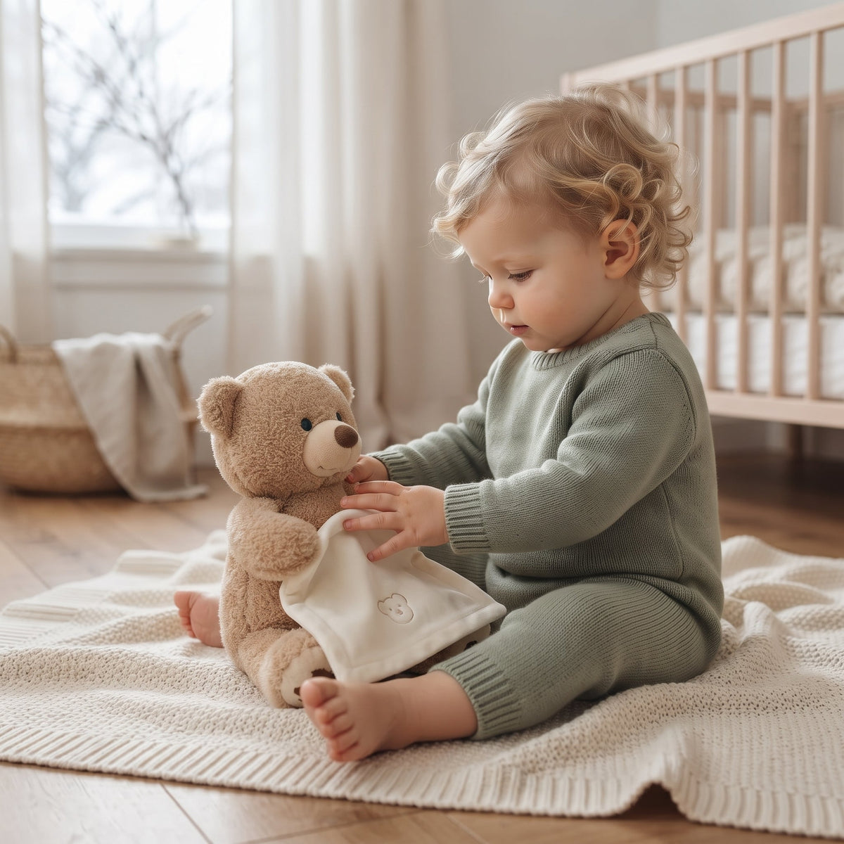 Momi Toys Peekaboo Bear, Singing Musical Baby Plush Toy