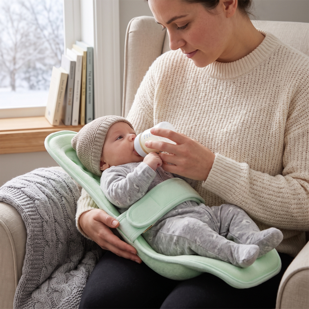 Momi Toys Inclined Nursing Pillow, Breastfeeding Support Cushion