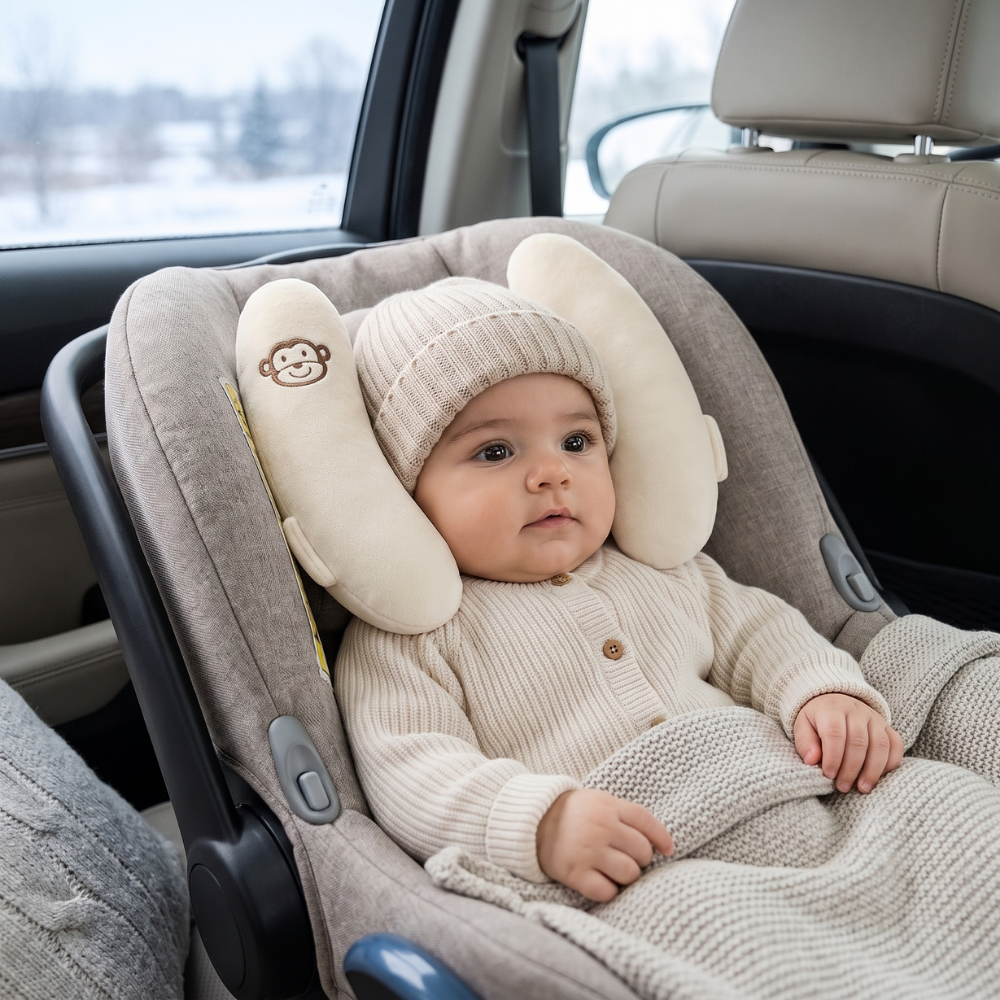 Momi Toys Baby Head Support Pillow, Car Seat Neck Cushion