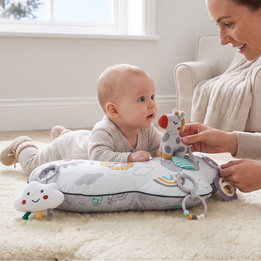 Momi Toys Tummy Time Pillow, Sensory Baby Support Cushion