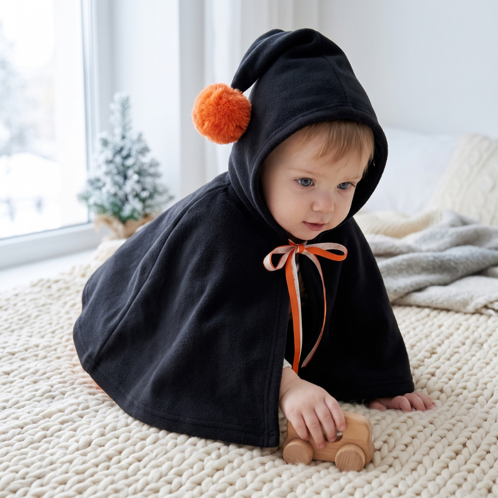 Momi Toys Halloween Kids Cape, Hooded Fleece Costume Poncho