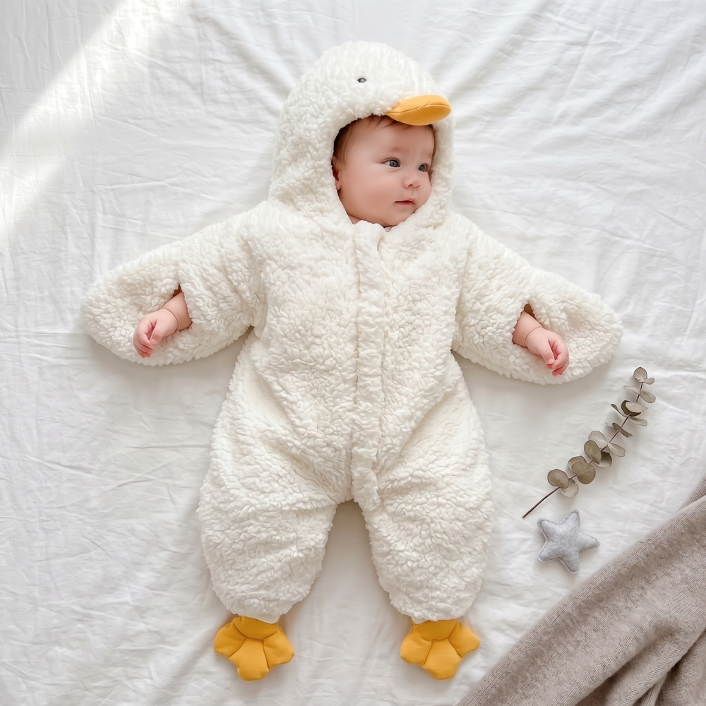 Momi Toys Duck Baby Sleep Sack, Sherpa Wearable Blanket