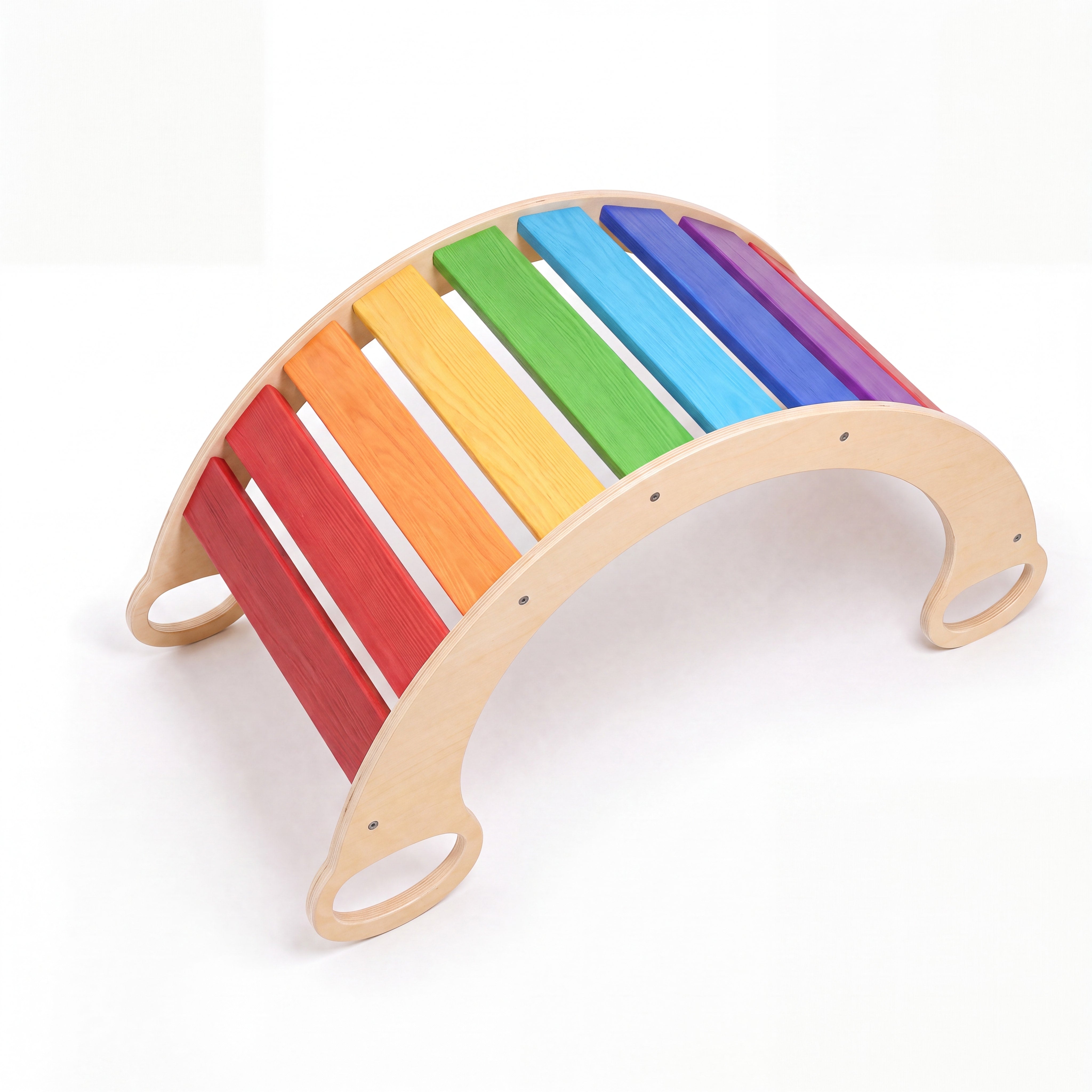 Montessori Wooden Rainbow Rocker & Climbing Arch
