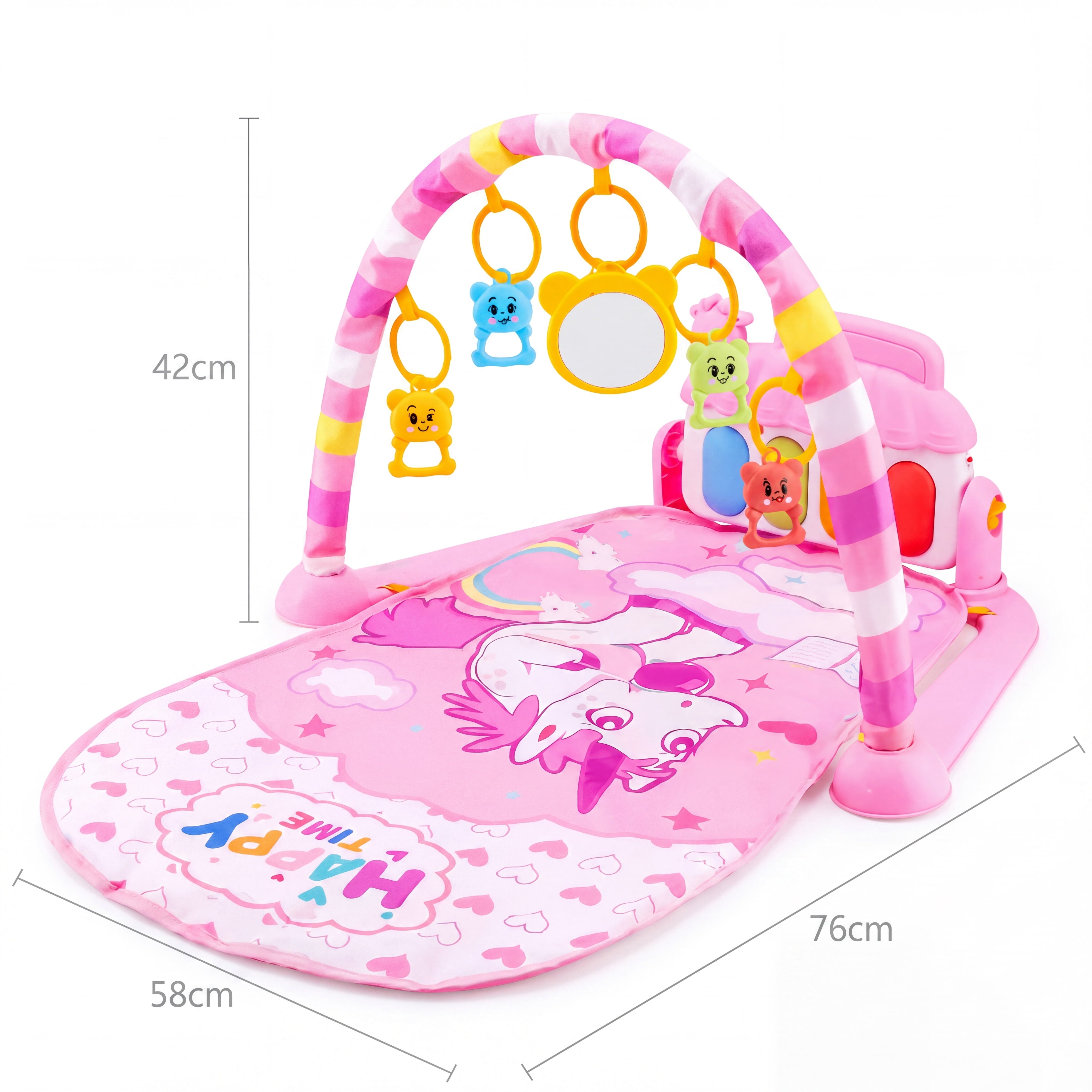 3-in-1 Baby Play Gym & Piano Mat — Musical Activity Gym for Newborns to Toddlers