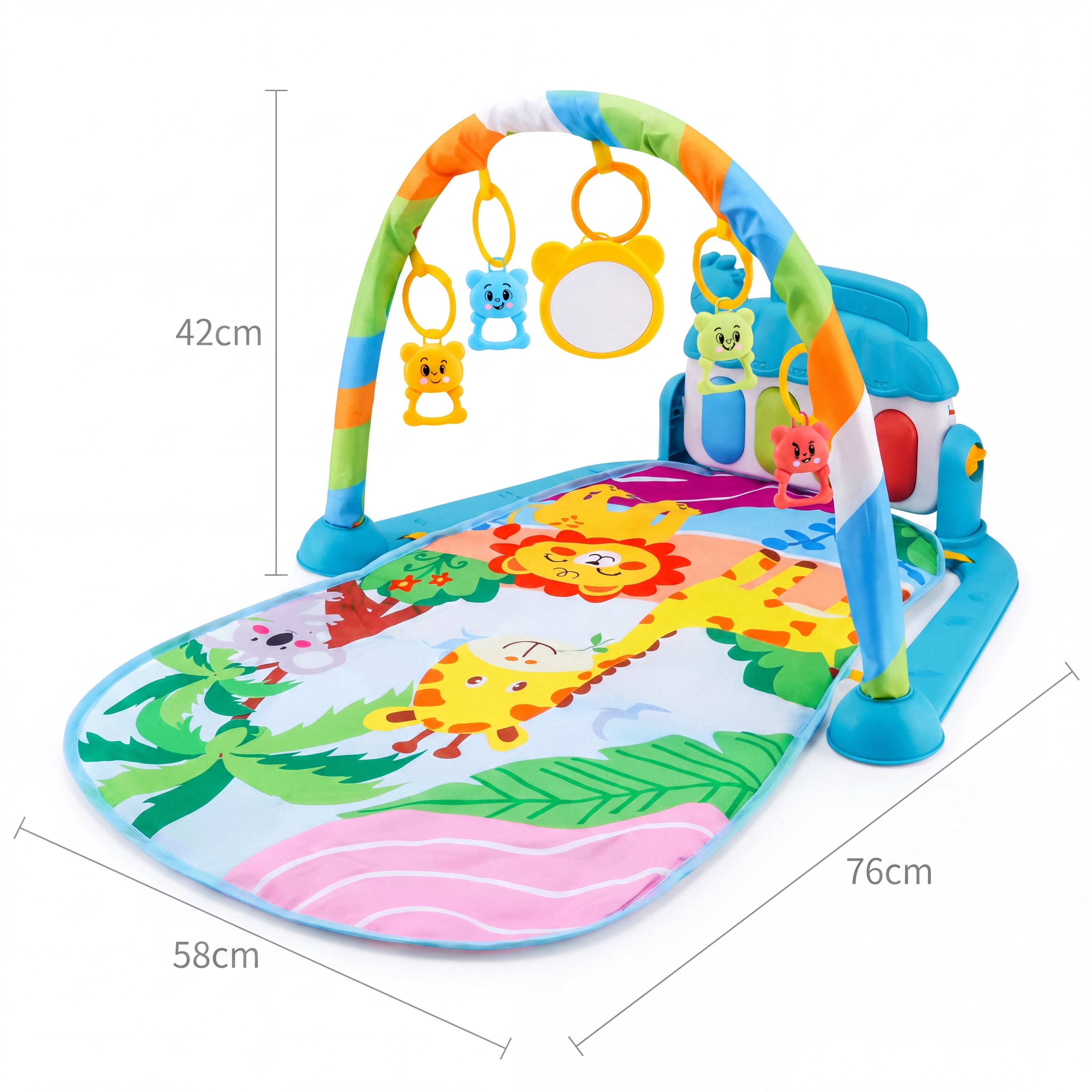 3-in-1 Baby Play Gym & Piano Mat — Musical Activity Gym for Newborns to Toddlers