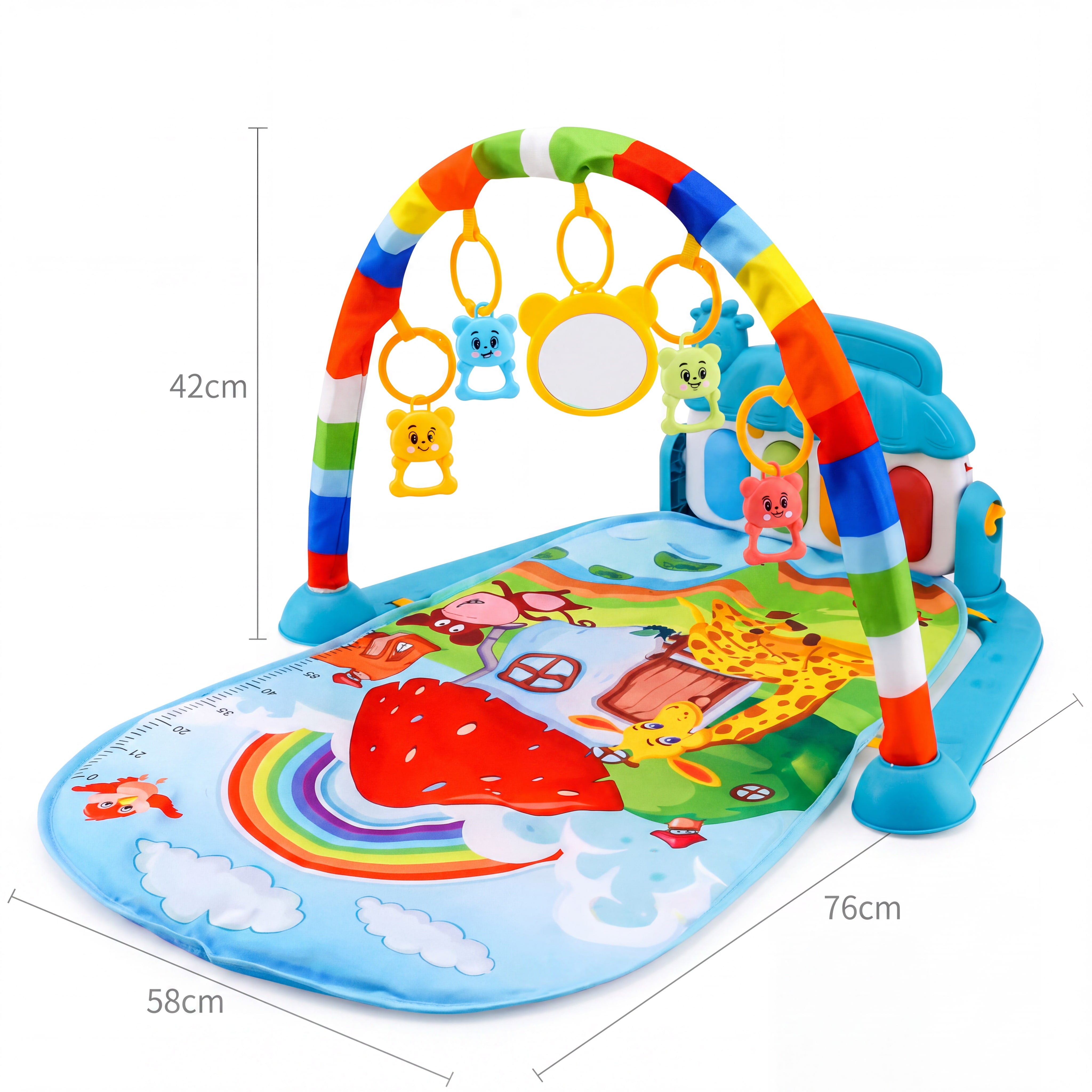 3-in-1 Baby Play Gym & Piano Mat — Musical Activity Gym for Newborns to Toddlers