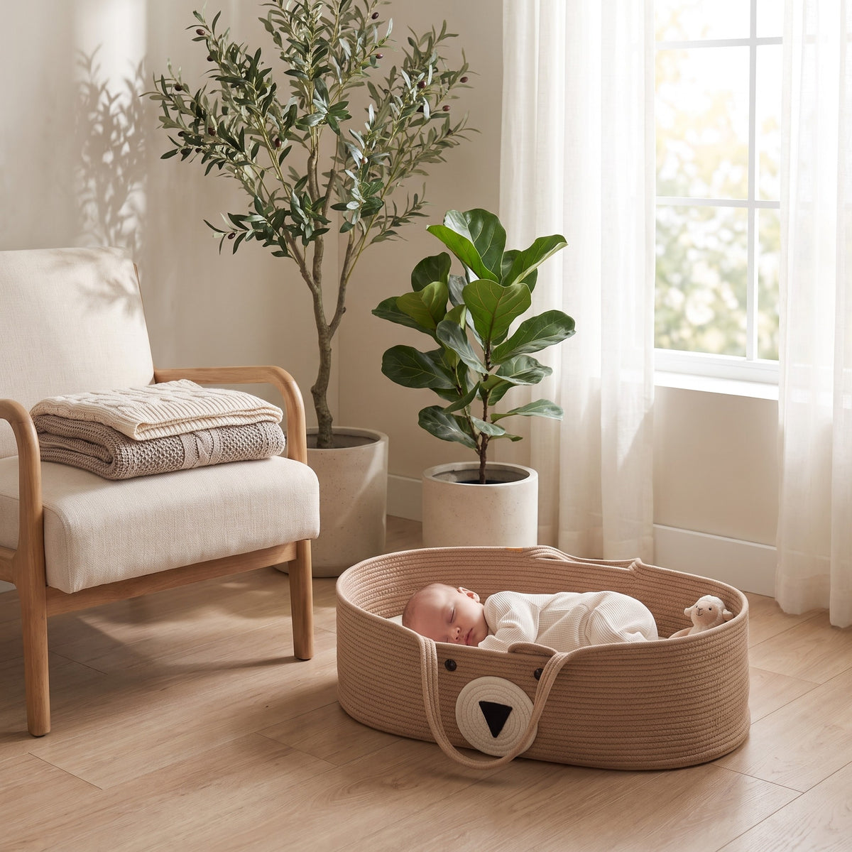 momi-04-3 moses basket in nursery