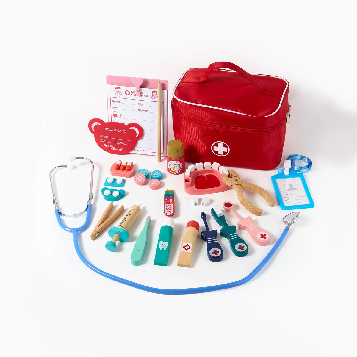Momi Toys Wooden Doctor Play Set